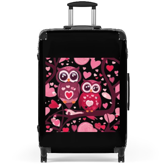 Cute Valentines Owl Suitcases