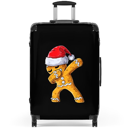 Dabbing Gingerbread Santa Christmas Xmas Cookie Suitcases