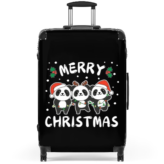 Merry Christmas Cute Panda Festive Lights Panda Suitcases