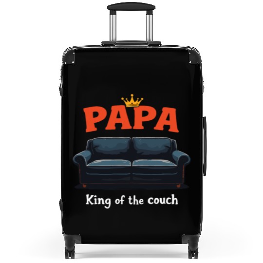 Papa King Of The Couch Funny Dad Saying Fathers Suitcases