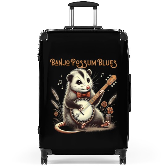 Funny Opossum Playing Banjo Suitcases