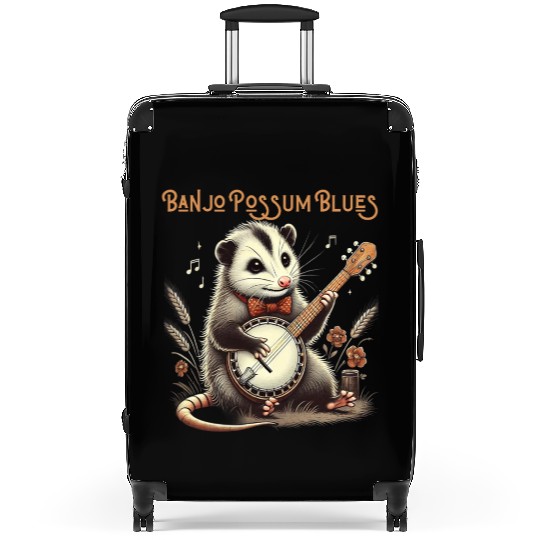Funny Opossum Playing Banjo Suitcases