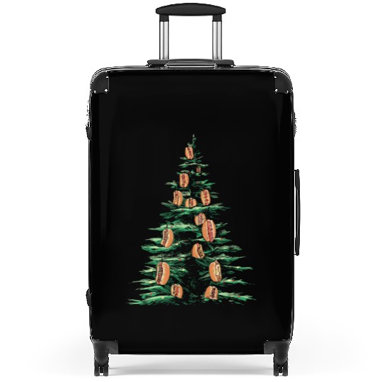 Hot Dog Christmas Tree Holiday Cheer Suitcases