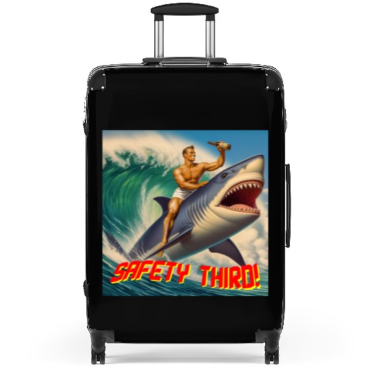 Retro Safety Third Shark Rodeo Suitcases