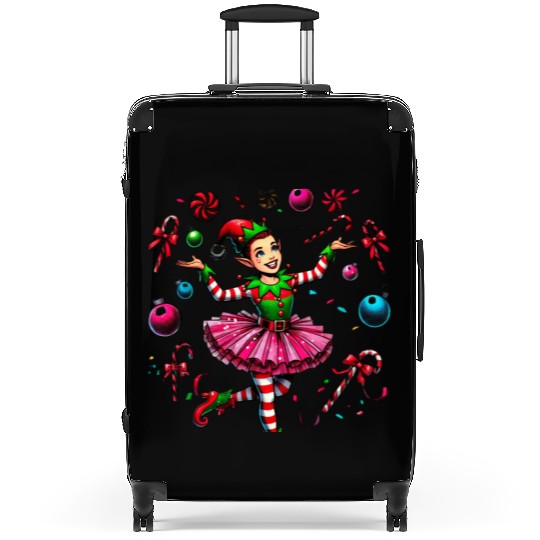 Juggling Elf: Tutu, Ornaments & Candy Cane Confet Suitcases
