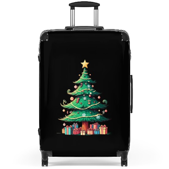 Quirky Christmas Tree Suitcases