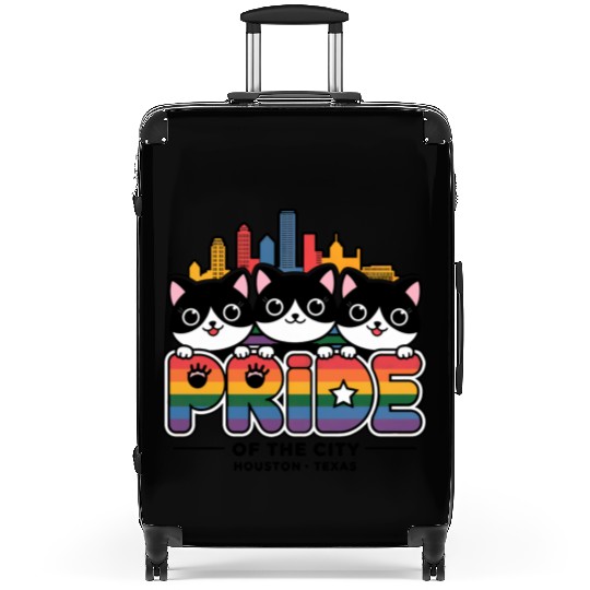 Pride of Houston City Texas USA Rainbow Flag Suitcases