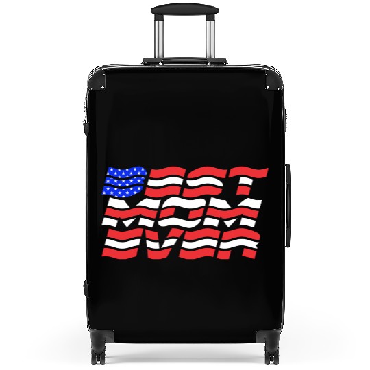 Best Mom ever US Flag Suitcases