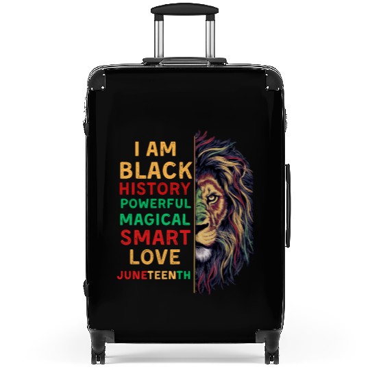 I'm black History powerful African Lion Juneteenth Suitcases