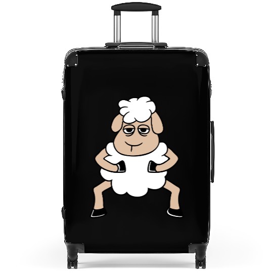 Sheep Tired Bored Look Standing Cute Cool Cartoon Suitcases