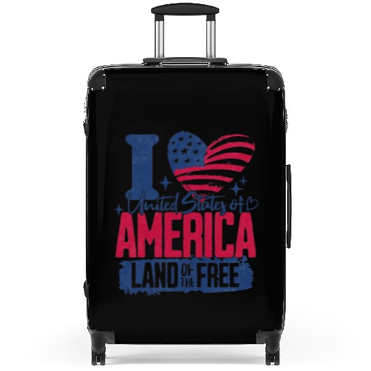 Patriotic "I Love America" Suitcases