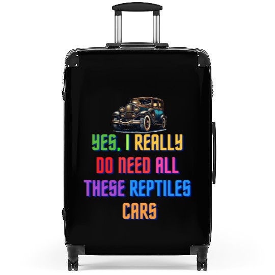 Quirky Car and Reptile Enthusiast Humor Suitcases