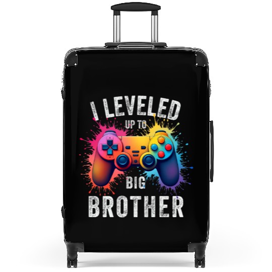 I Leveled Up to Big Brother Funny Gamer Splash Art Suitcases