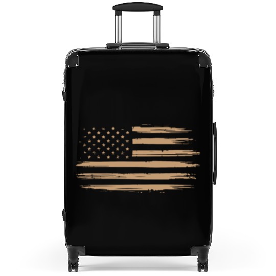 Vintage Distressed American Flag Suitcases