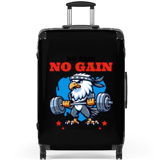No Pain No Gain Bodybuilding USA America Suitcases