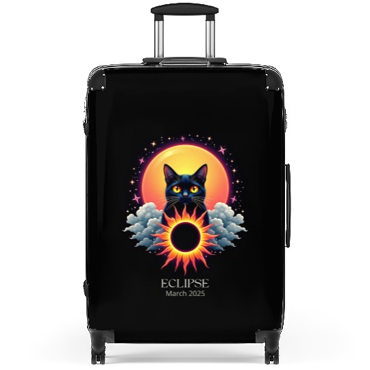 Solar Eclipse March 2025 Cat Lover Astronomy 03.25 Suitcases