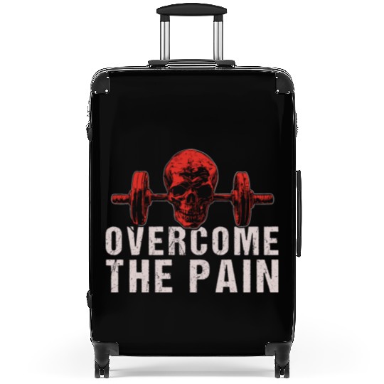 Overcome the Pain Skull Suitcases