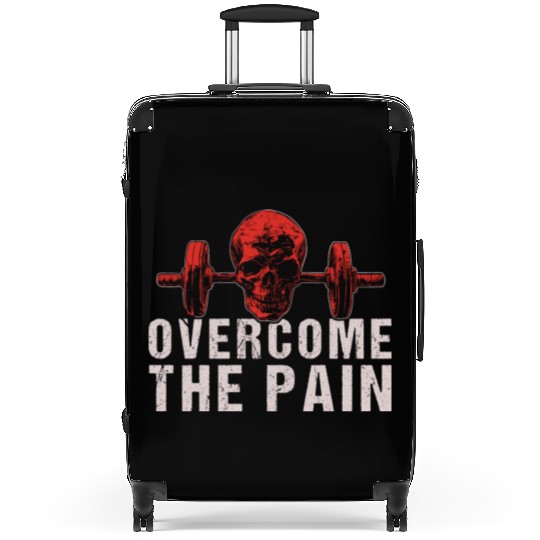 Overcome the Pain Skull Suitcases