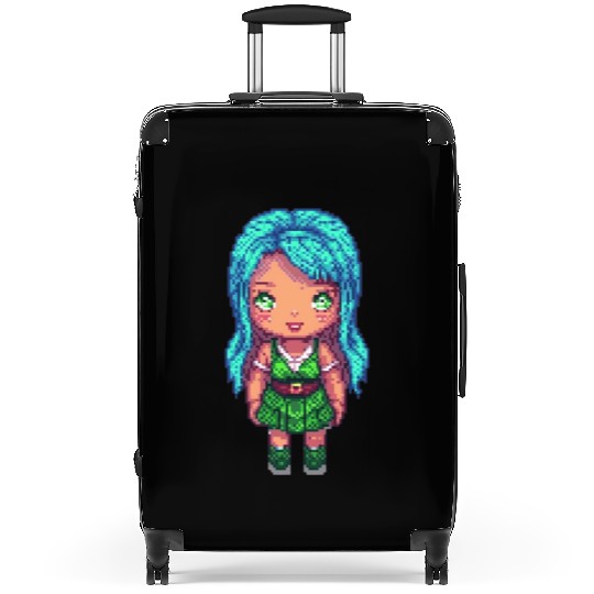Mystic Emerald Sprite - Pixel Art Design Suitcases
