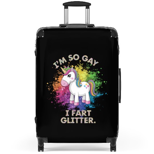Funny Gay Pride Unicorn Fart Gift for Men Suitcases