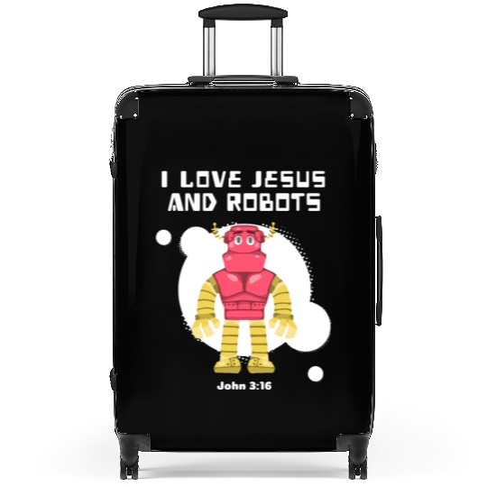 I Love Jesus and Robots, John 3:16 Suitcases