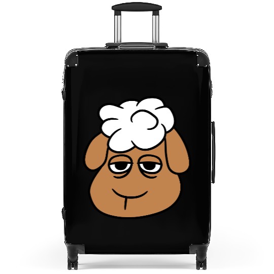 Sheep Tired Bored Empty Look Head Face Unhappy Sad Suitcases