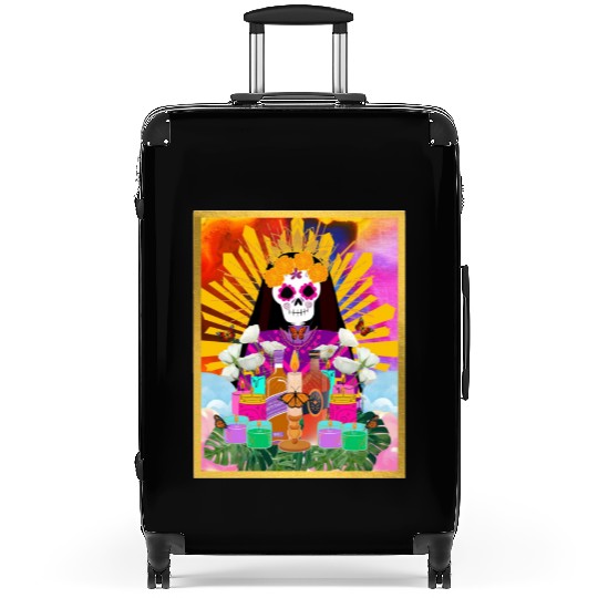 Rainbow Butterfly Santa Muerte Suitcases