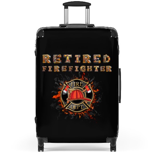 Retired Firefighter Tribute with Bold Emblem Suitcases