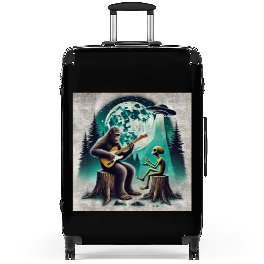 Alien Bigfoot Guitar Sasquatch Present For Kids Suitcases