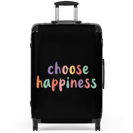 Choose Happiness Retro Colorful Pastel Kids Suitcases