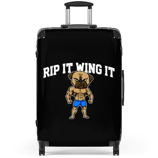 Rip It Wing It Funny Workout Humor Gym Sayings Suitcases