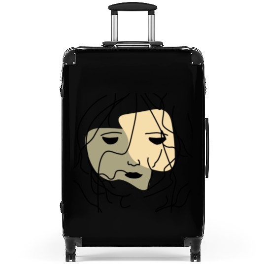 Minimalist Lonely Muted Face Suitcases