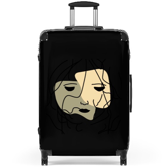 Minimalist Lonely Muted Face Suitcases