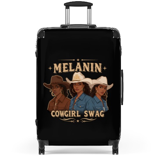 African American Melanin Cowgirl Swag Rodeo Suitcases