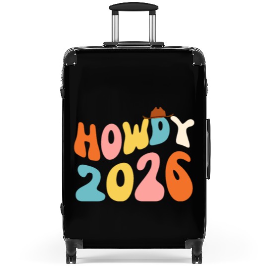 Howdy 2026 funny 2026 NYE Groovy Suitcases