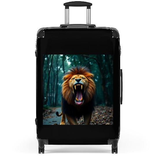 Angry lion Suitcases
