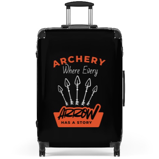 Orange Black Typography Archer Archery Dad Coach Suitcases