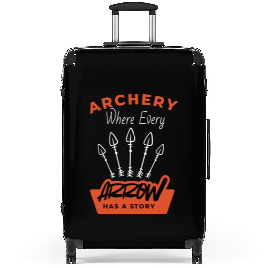 Orange Black Typography Archer Archery Dad Coach Suitcases
