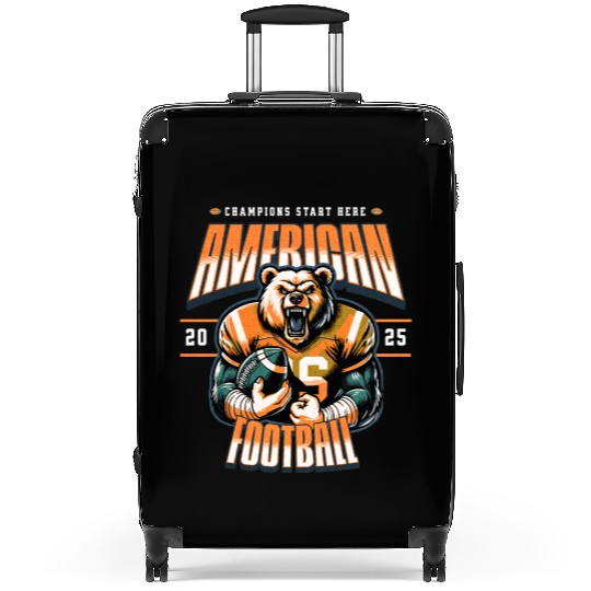 American Football Bear Suitcases, Football Fan Suitcases