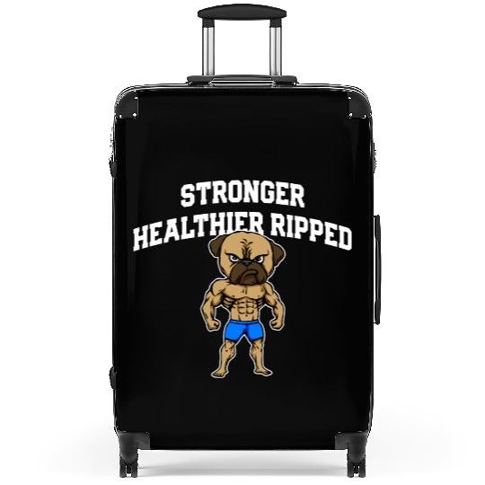 Stronger Healthier Ripped Funny Workout Humor Gym Suitcases