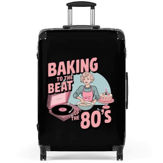 Baking to the Beat of the 80s Retro Music Baker Suitcases