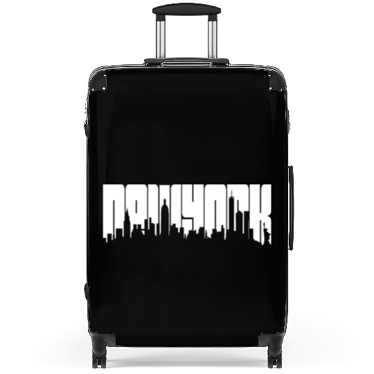 New York Skyline Typography Suitcases