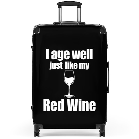 Red Wine Lover Gourmet Saying Quote Suitcases