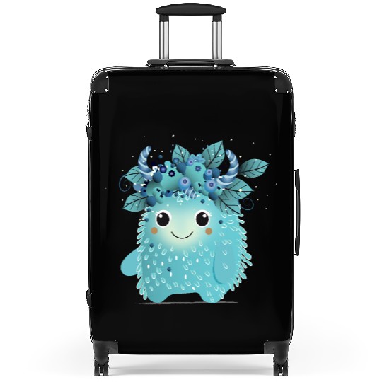 Cute Blueberry Monster - Fruity and Playful Suitcases