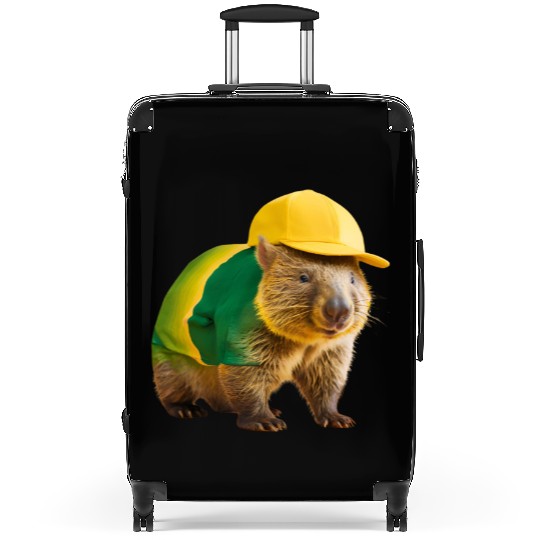 Green and Gold Wombat 2 Suitcases