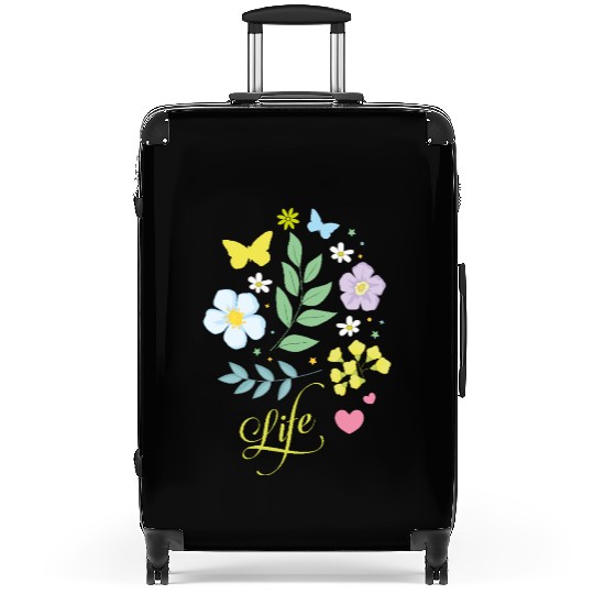 Beautiful Flowers Life Butterfly Spring soft color Suitcases