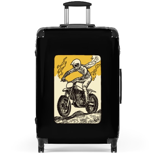 Tarot Card Motocross Rider Suitcases