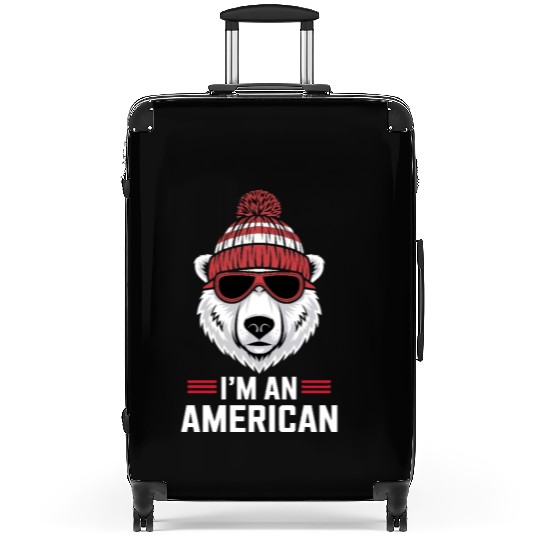 I m An American polar bear USA Gift Idea Suitcases