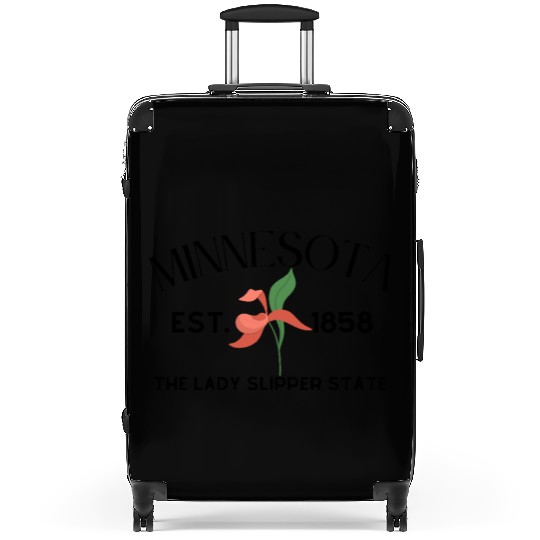 Elegant Pink and Green Floral Illustration Suitcases