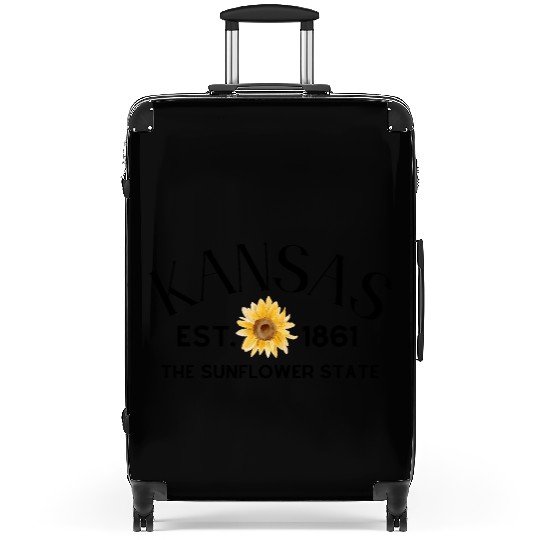 Sunflower Burst Botanical Design Suitcases